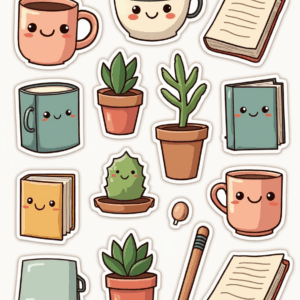 Kawaii & Chibi Style - Sticker Sheet v8